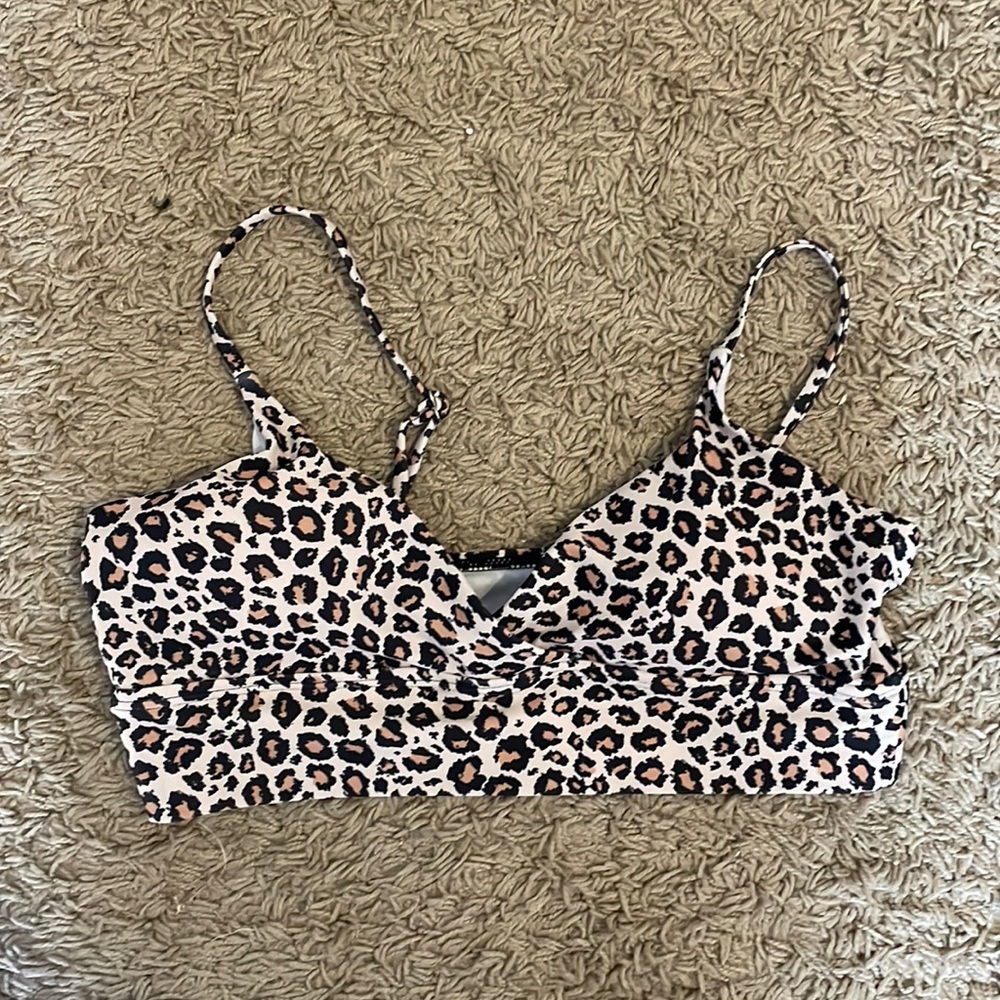 SHEIN leopard print bikini top